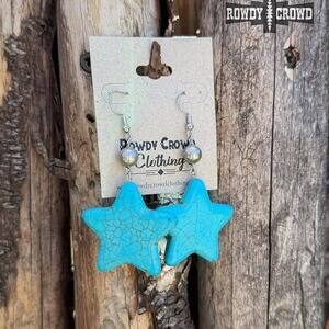 Miss America Star with Silver Bead Dangle Earrings